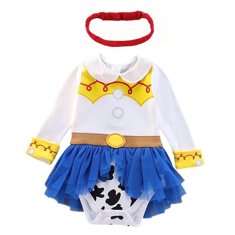 MYRISAM Jessie Costumes for Baby Toddler Girls Princess Birthday Cowgirl Tutu Bodysuit Romper Tutu Dress w/Headband - Image 1